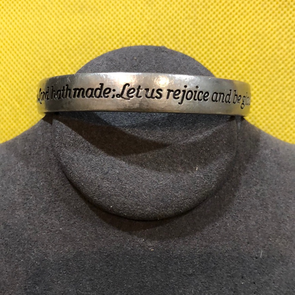 Camco Signed Pewter " Psalms 118 Cuff Bracelet Vintage